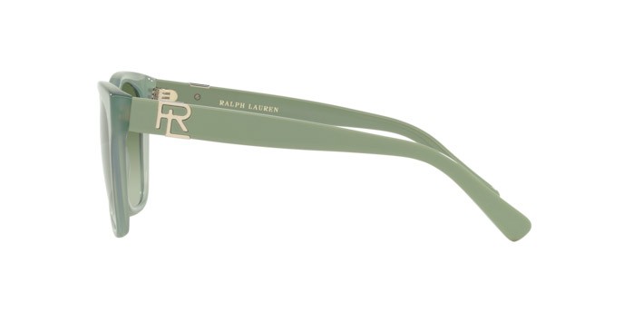 Sunglasses Ralph Lauren The Ricky II RL 8212 (60498E) color verde opale shape square lenses verde sfumato