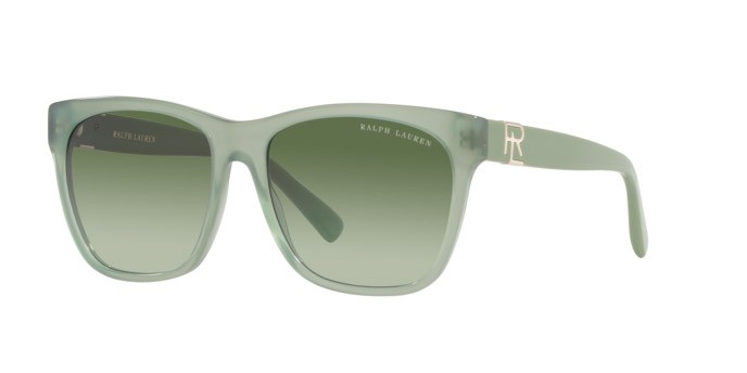 Sunglasses Ralph Lauren The Ricky II RL 8212 (60498E) color verde opale shape square lenses verde sfumato