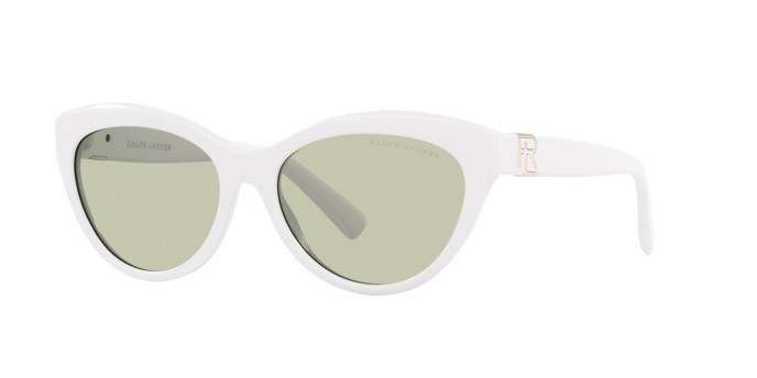 Sonnenbrillen Ralph Lauren The Betty RL 8213 (5229/2) farbe bianco form cat-eye gläser verde chiaro