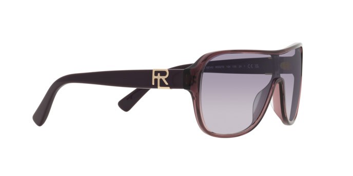 Sunglasses Ralph Lauren The Dillion RL 8214U (605279) color viola trasparente shape irregular lenses viola sfumato