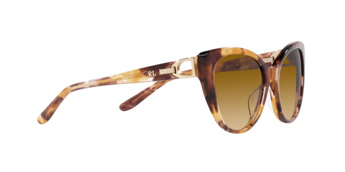 Sonnenbrillen Ralph Lauren RL 8215BU (60932L) farbe havana form cat-eye gläser giallo sfumato