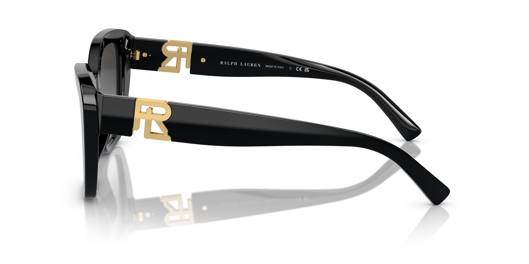 Sunglasses Ralph Lauren The Isabel RL 8216U (50018G) color nero shape butterfly lenses grigio