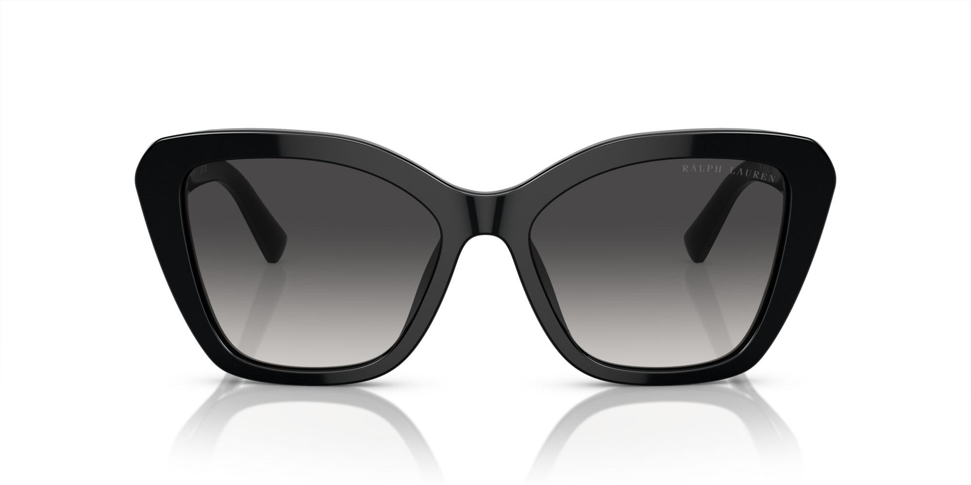Sunglasses Ralph Lauren The Isabel RL 8216U (50018G) color nero shape butterfly lenses grigio