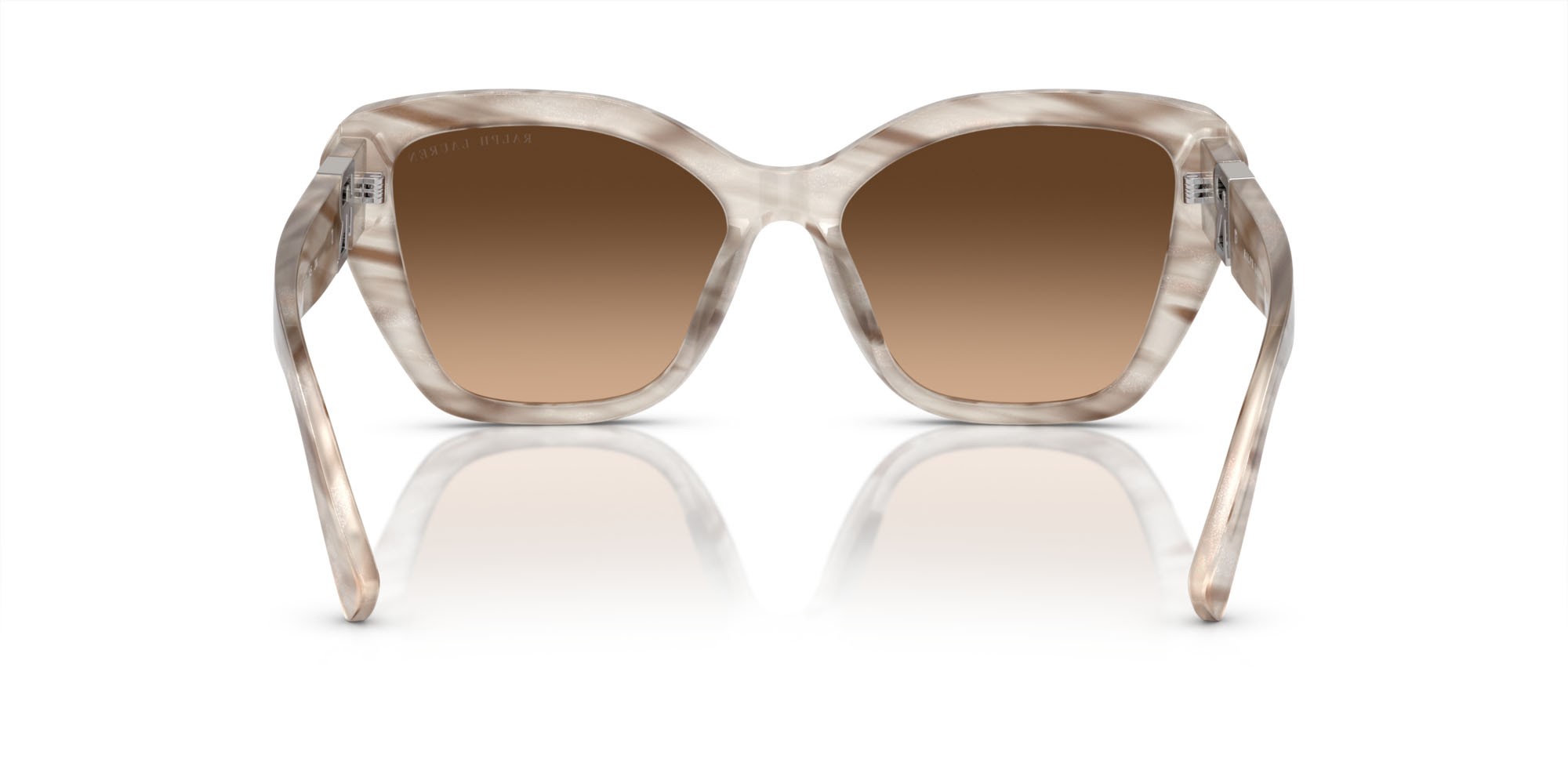 Sunglasses Ralph Lauren The Isabel RL 8216U (610574) color ostrica rosa shape butterfly lenses grigio talpa sfumato