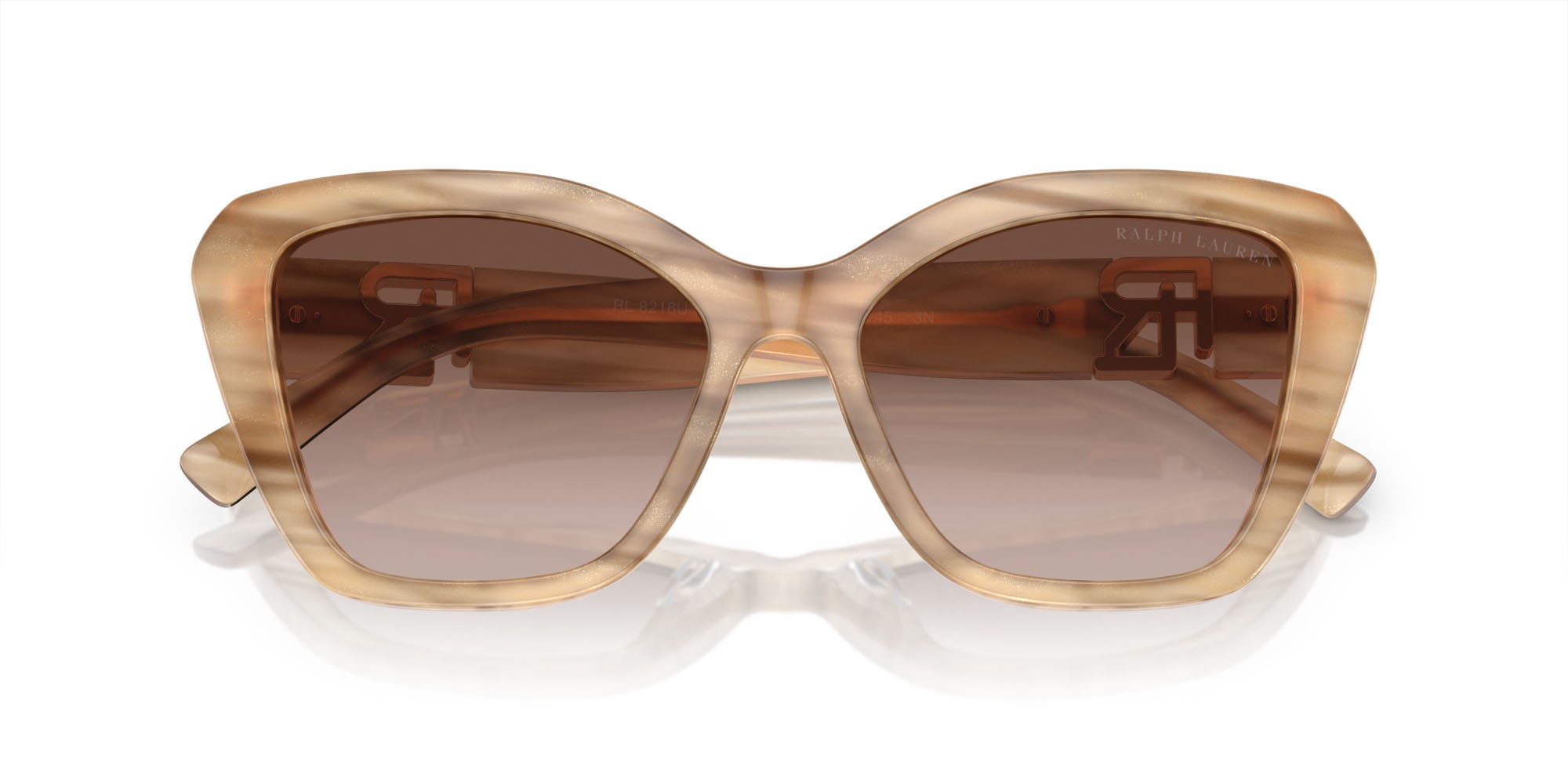 Sunglasses Ralph Lauren The Isabel RL 8216U (610613) color ostrica marrone shape butterfly lenses marrone sfumato