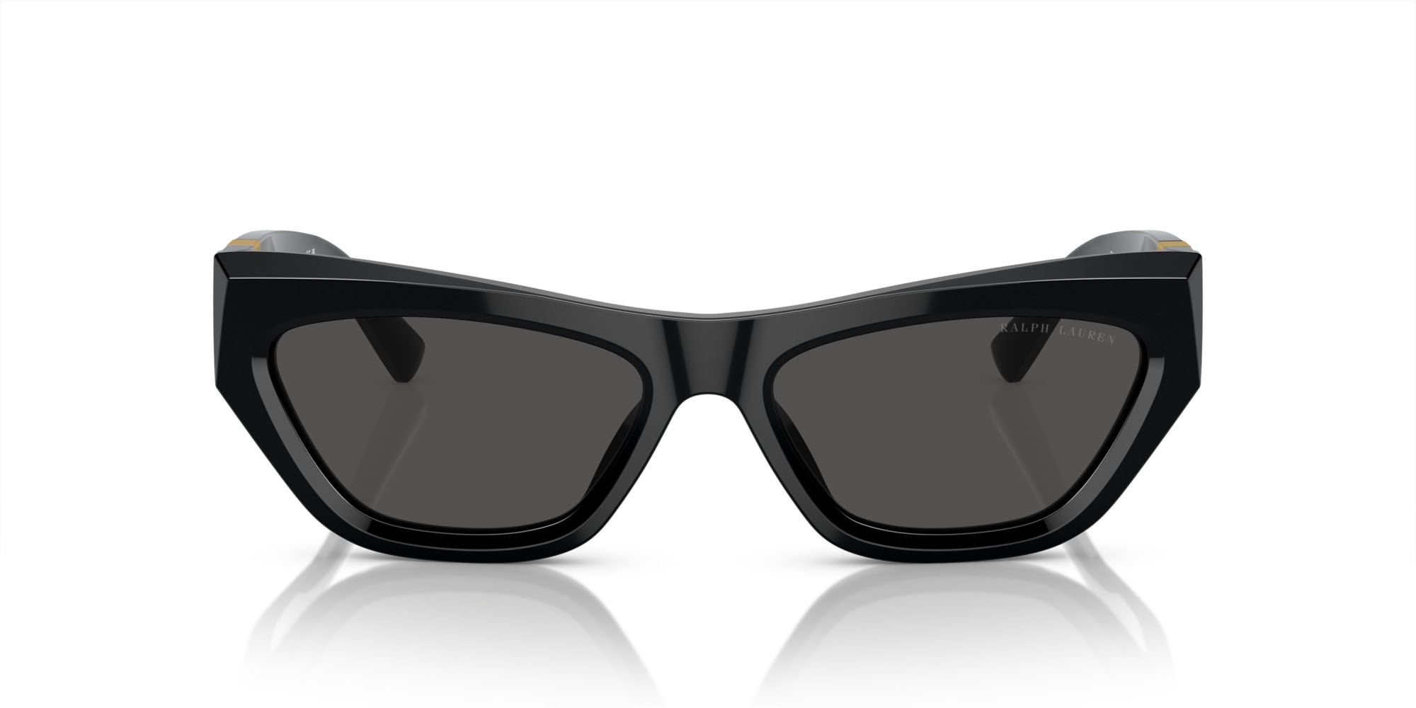 Sunglasses Ralph Lauren The Kiera RL 8218U (500187) color nero shape cat eye lenses grigio