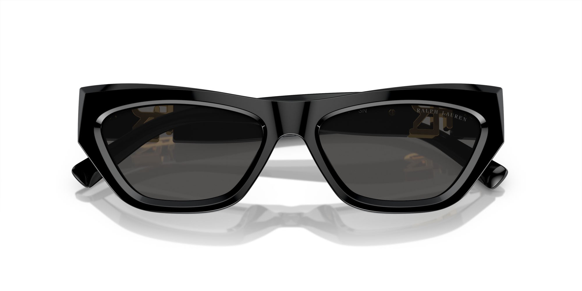 Sunglasses Ralph Lauren The Kiera RL 8218U (500187) color nero shape cat eye lenses grigio