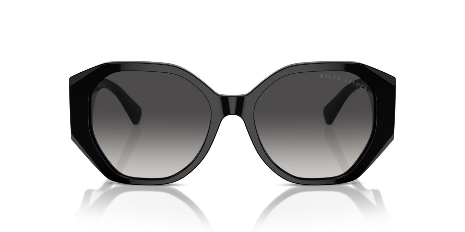 Sunglasses Ralph Lauren The Juliette RL 8220 (50018G) color nero shape butterfly lenses sfumato grigio