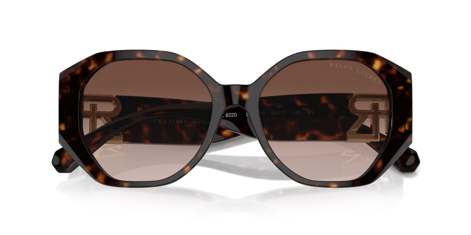 Sunglasses Ralph Lauren The Juliette RL 8220 (500313) color havana scuro shape butterfly lenses marrone sfumato