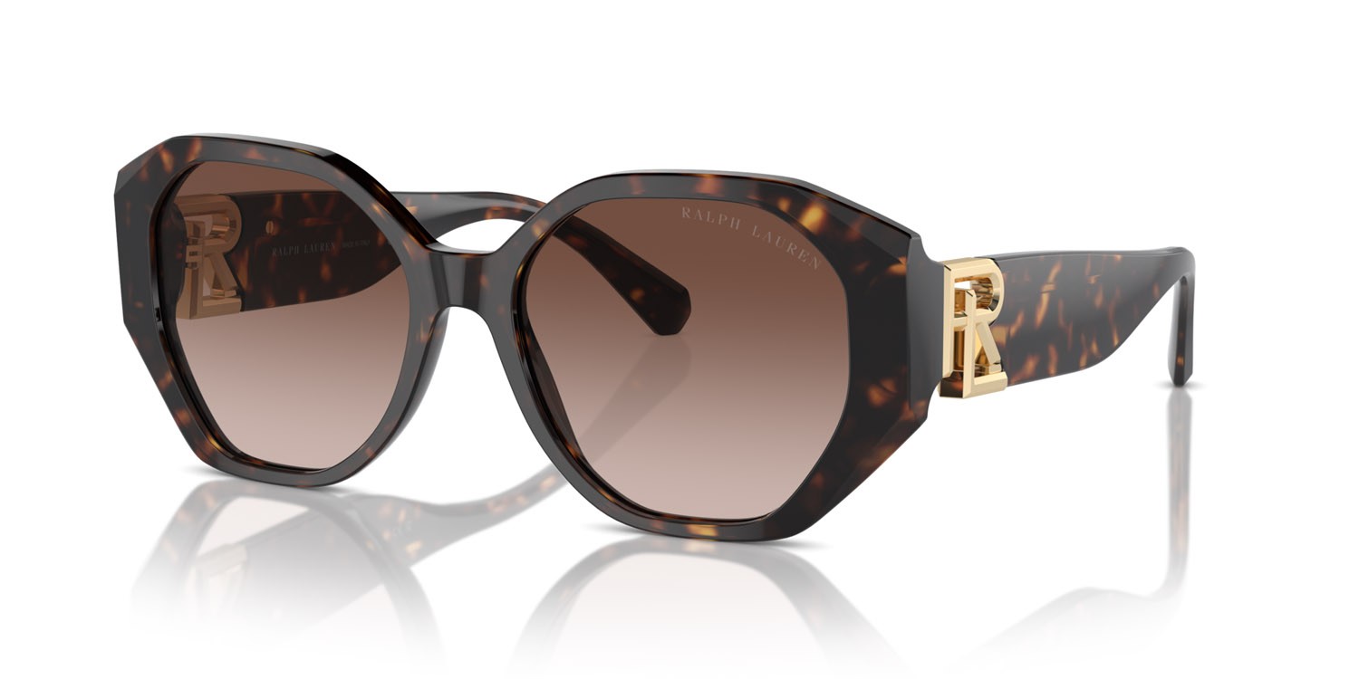 Sunglasses Ralph Lauren The Juliette RL 8220 (500313) color havana scuro shape butterfly lenses marrone sfumato