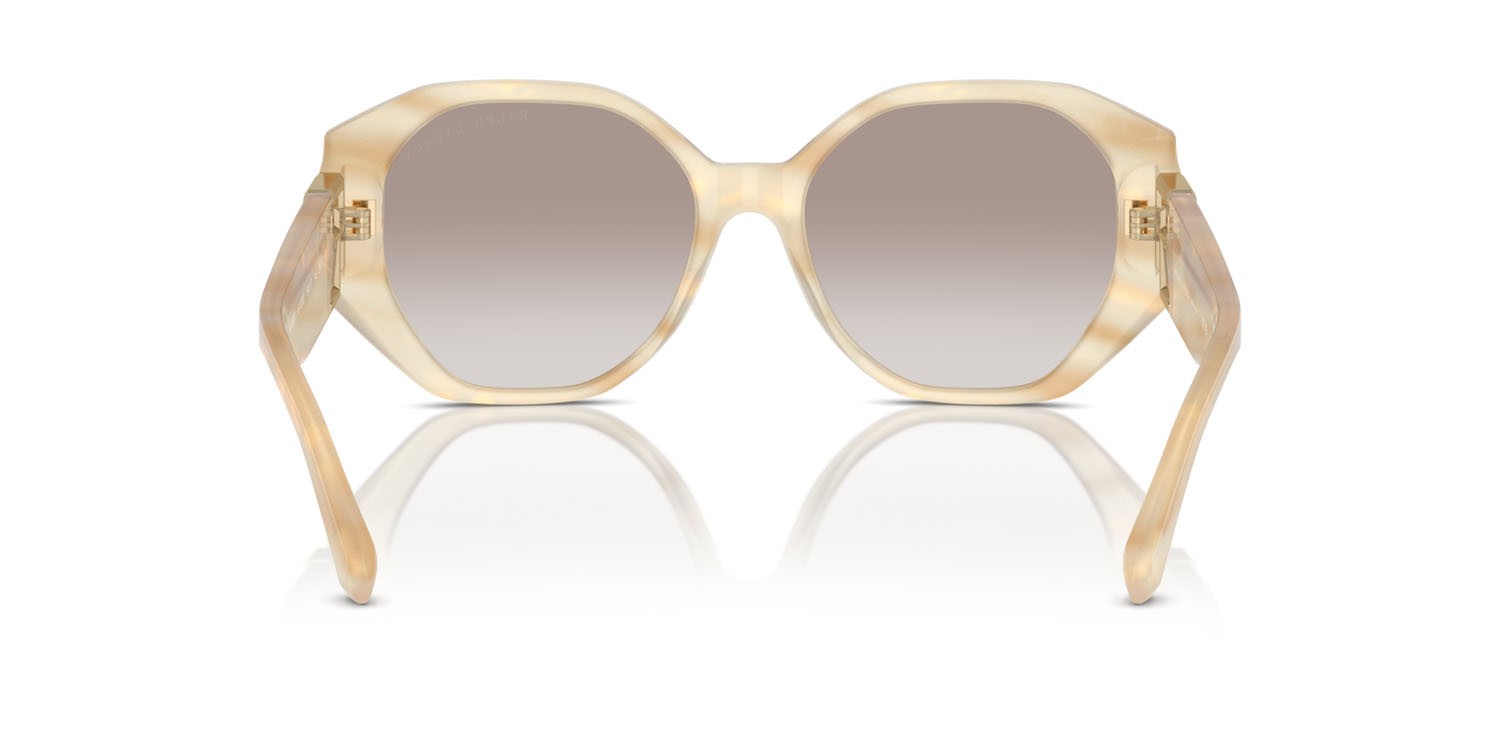 Sunglasses Ralph Lauren The Juliette RL 8220 (61766E) color oystershell cream shape butterfly lenses marrone sfumato oro a specchio