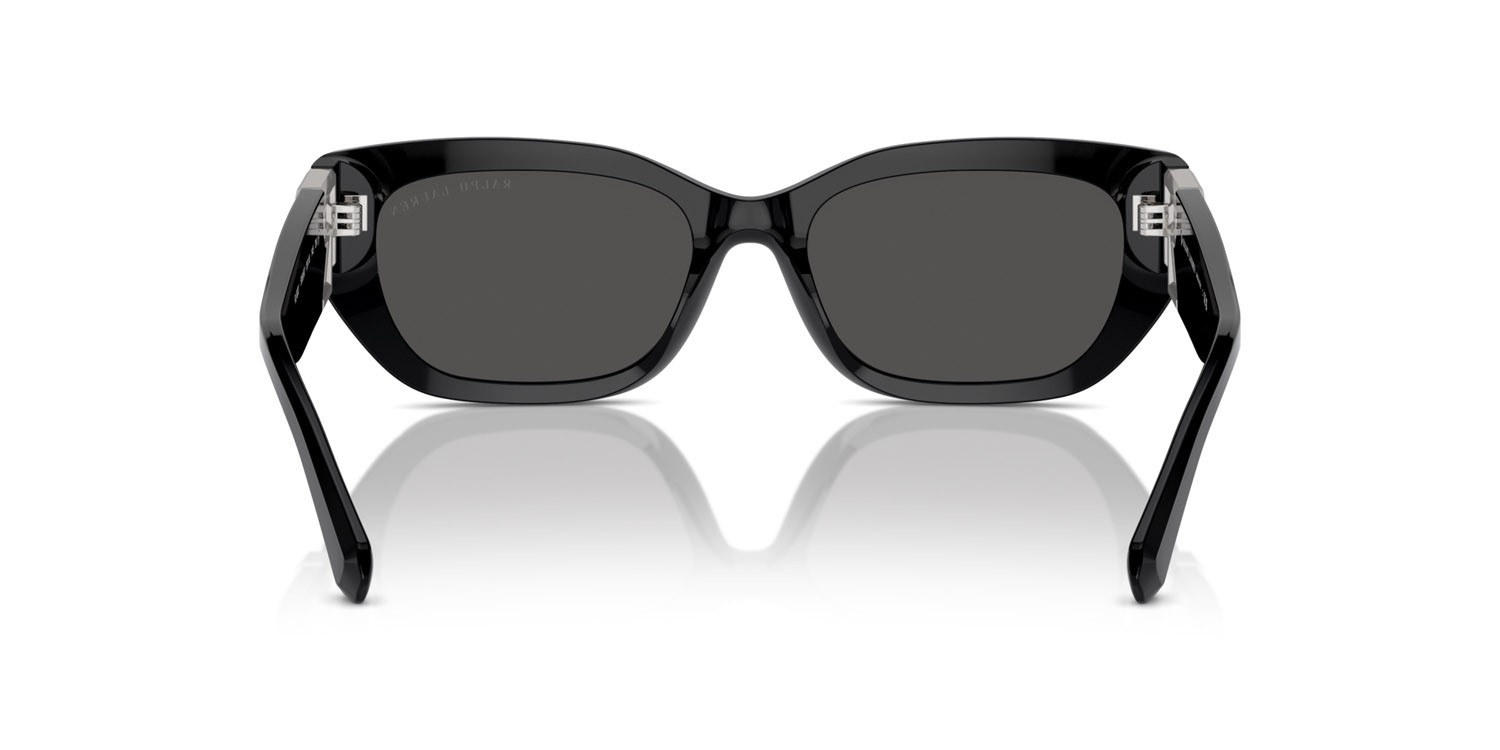 Sunglasses Ralph Lauren The Bridget RL 8222 (500187) color nero shape cat eye lenses grigio scuro