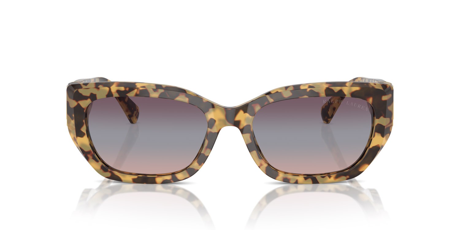 Sunglasses Ralph Lauren The Bridget RL 8222 (6178I6) color havana effetto maculato shape cat eye lenses trigradient purple/blue/pink