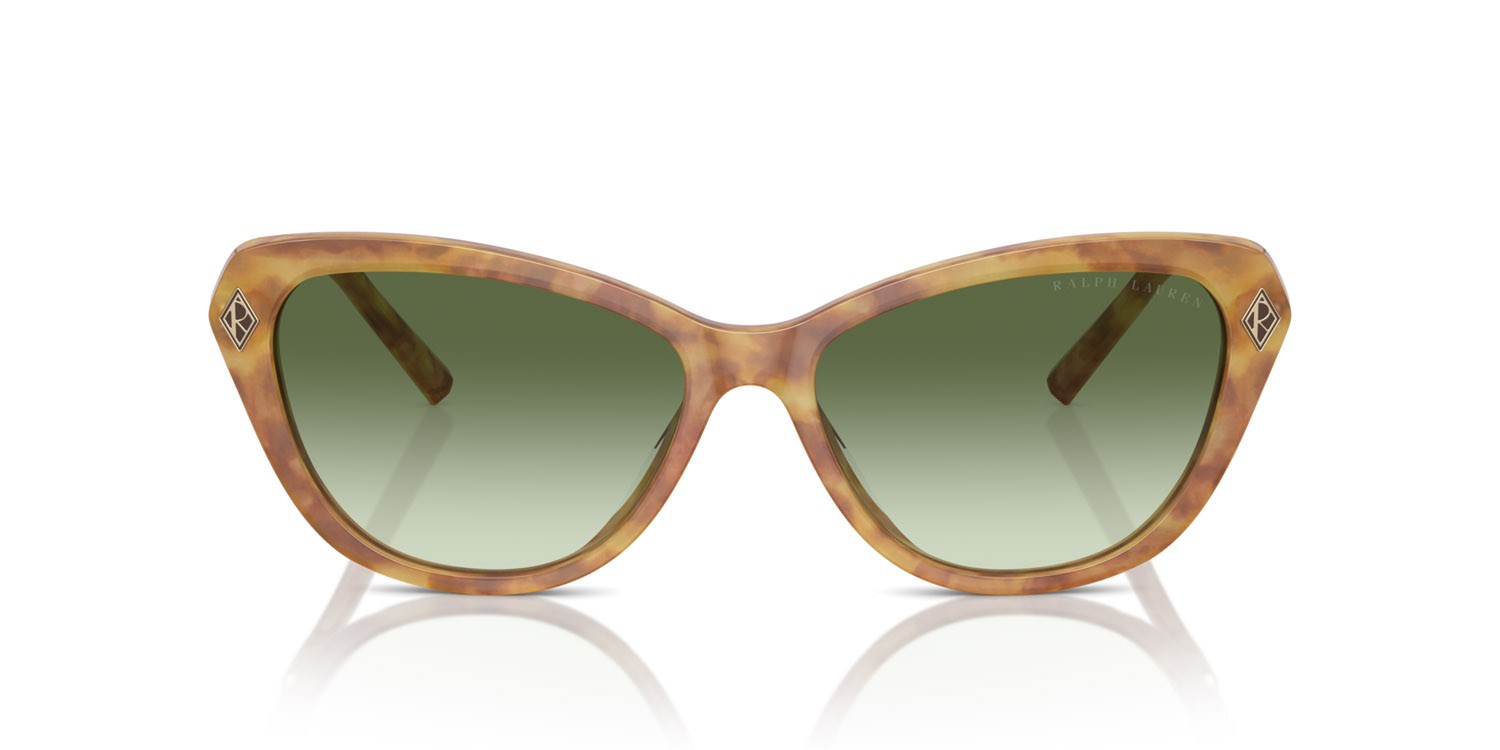 Sunglasses Ralph Lauren The Ella RL 8224U (53043M) color havana chiaro shape cat eye lenses verde sfumato