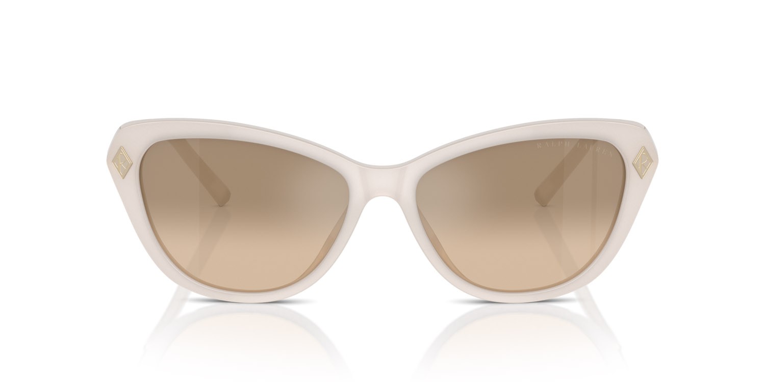 Sunglasses Ralph Lauren The Ella RL 8224U (61826Y) color opaline milky shape cat eye lenses marrone/sfumato grigio