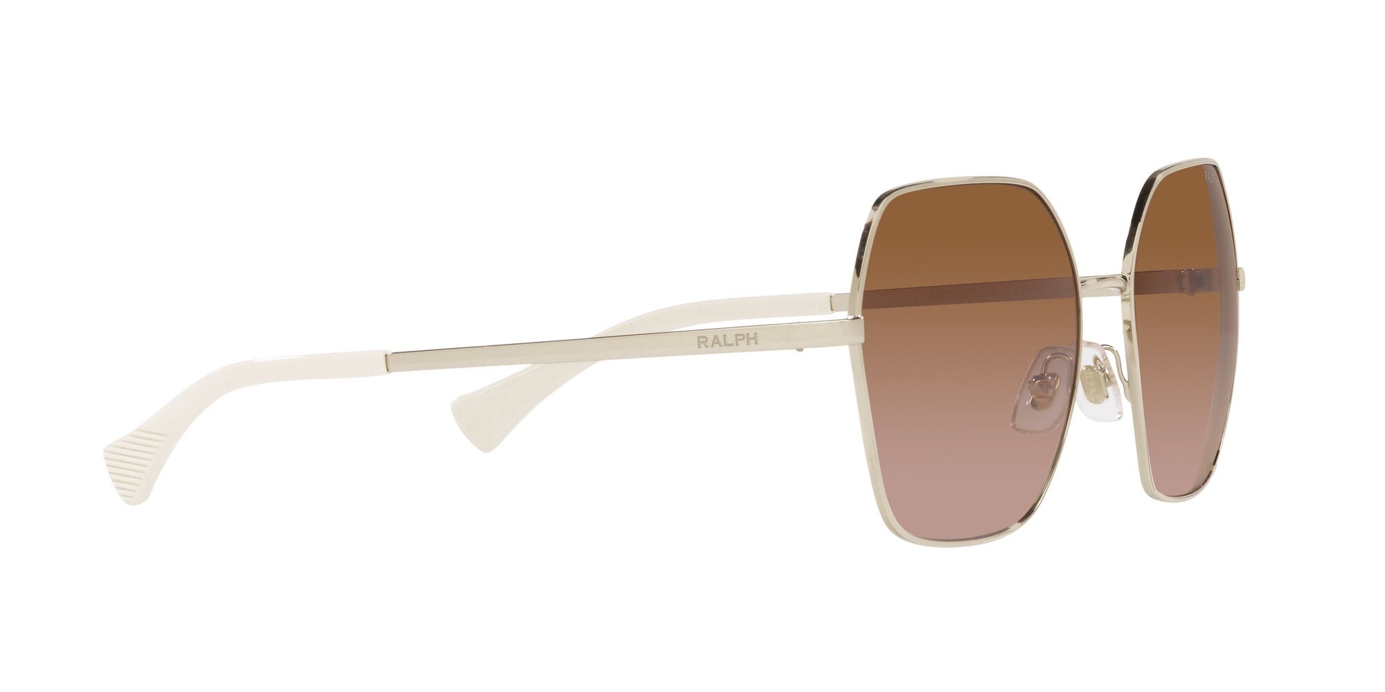 Sunglasses Ralph RA 4138 (911613) color oro pallido lucido shape square lenses marrone sfumato