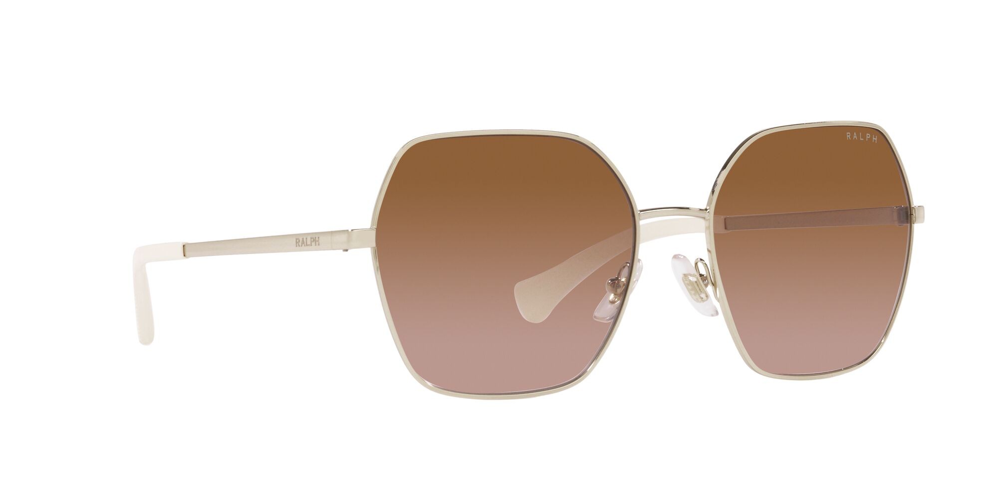 Sunglasses Ralph RA 4138 (911613) color oro pallido lucido shape square lenses marrone sfumato