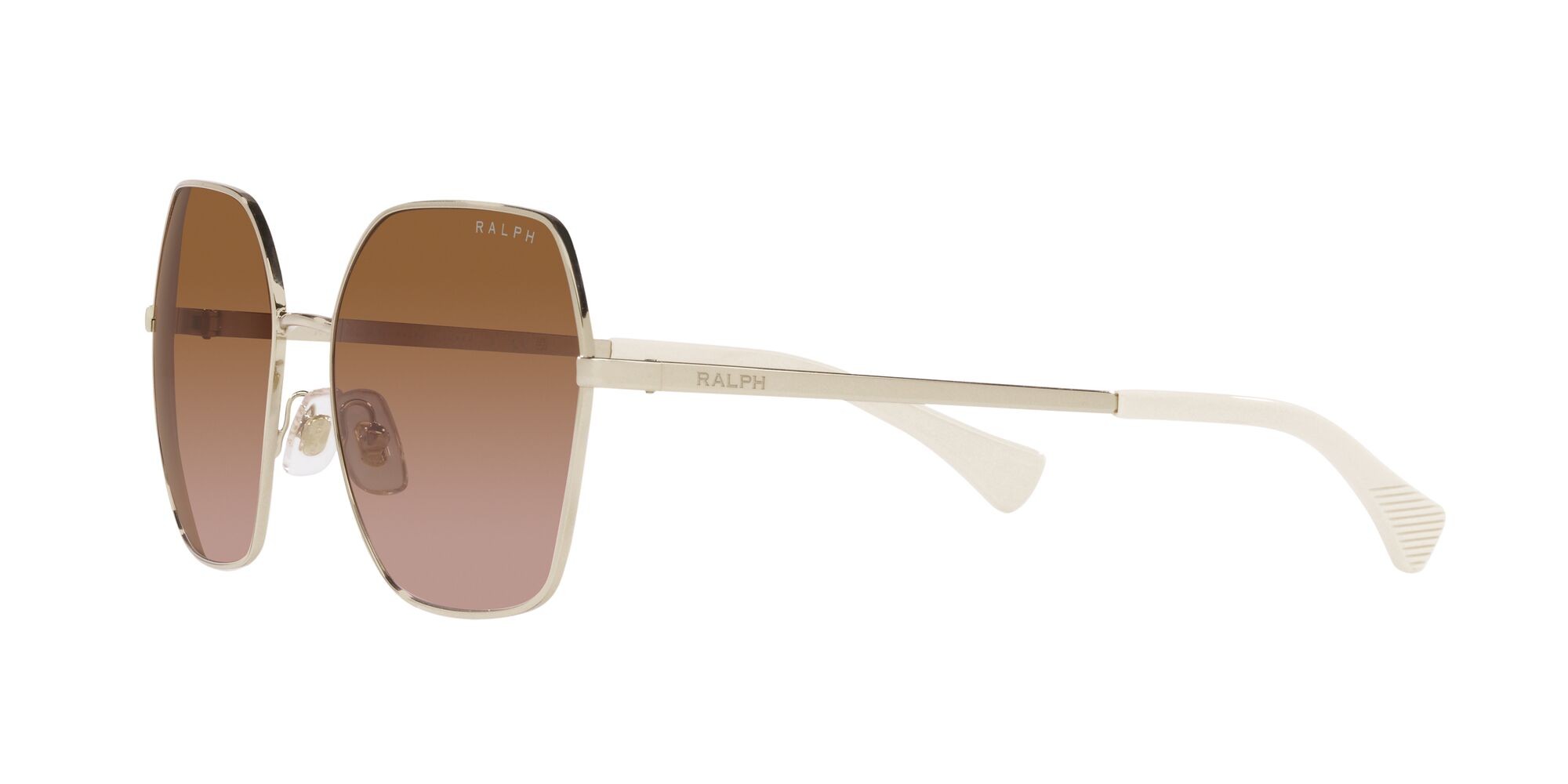 Sunglasses Ralph RA 4138 (911613) color oro pallido lucido shape square lenses marrone sfumato
