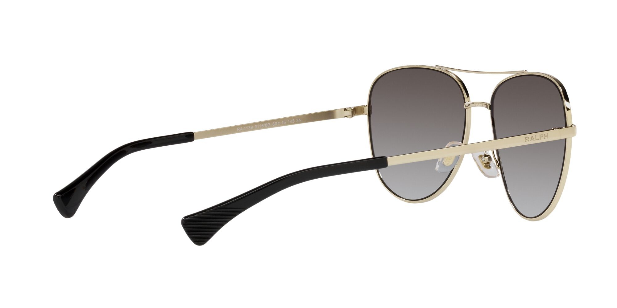 Occhiali da sole Ralph RA 4139 (91168G) colore oro pallido lucido forma aviator lenti grigio sfumato