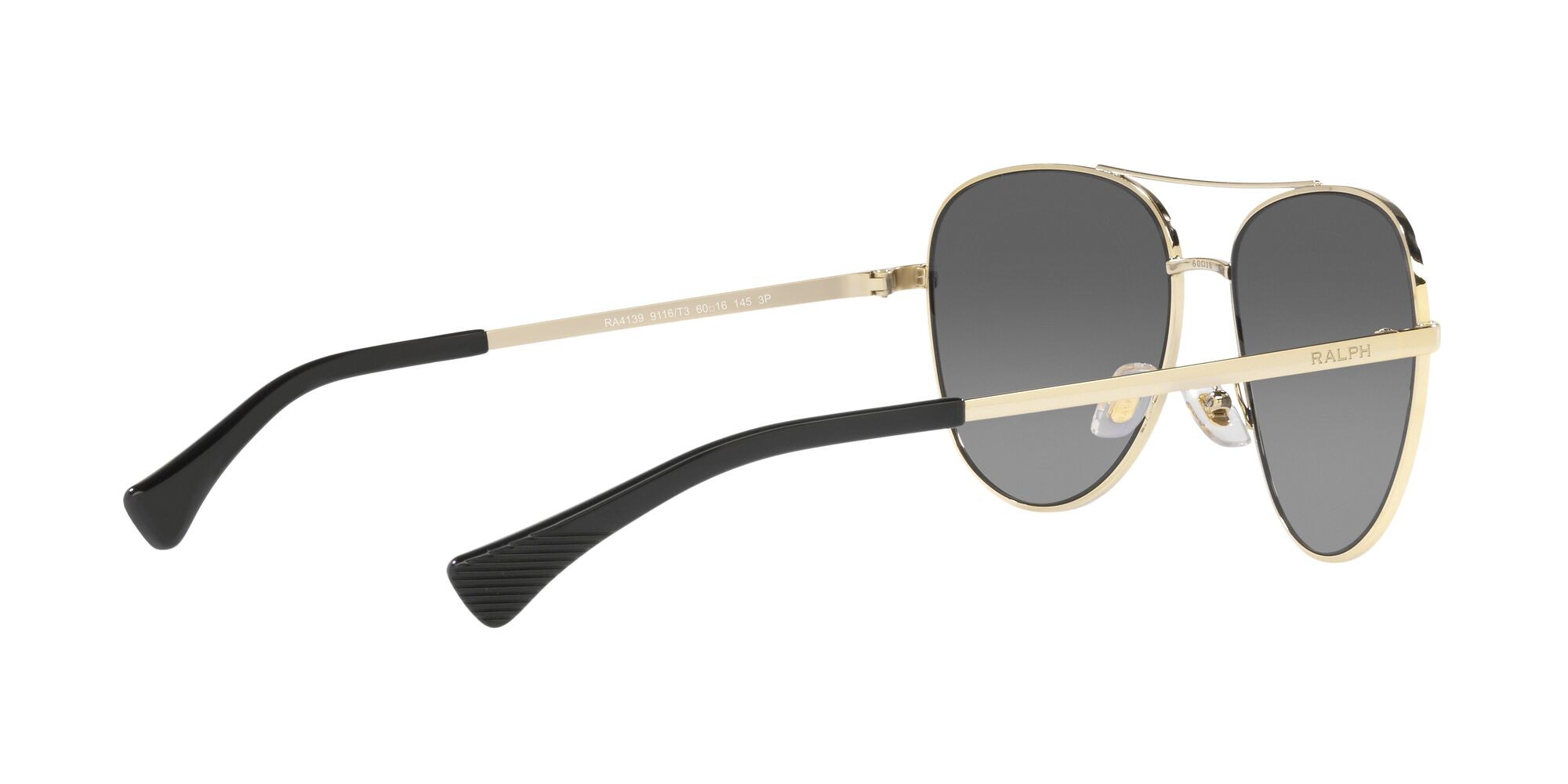Sunglasses Ralph RA 4139 (9116T3) color oro pallido lucido shape aviator lenses polarizzata grigio sfumato