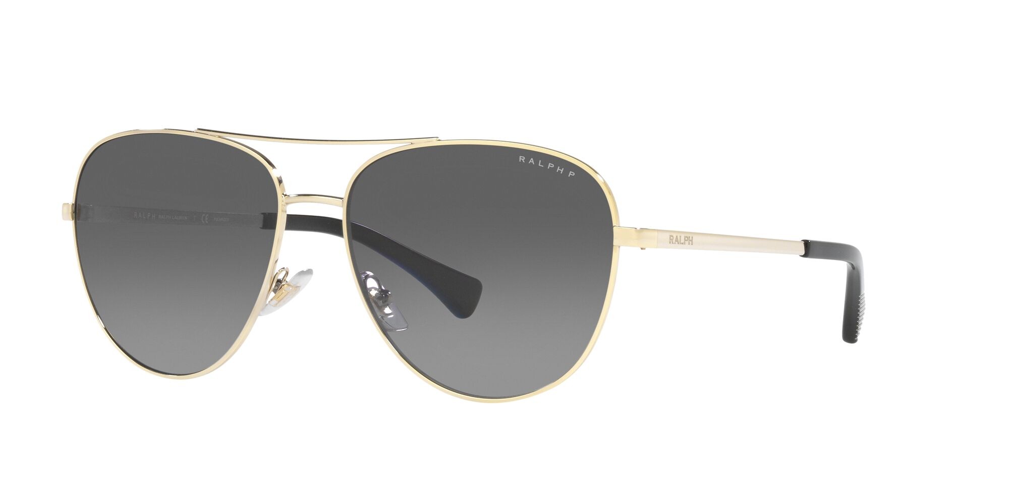 Sunglasses Ralph RA 4139 (9116T3) color oro pallido lucido shape aviator lenses polarizzata grigio sfumato