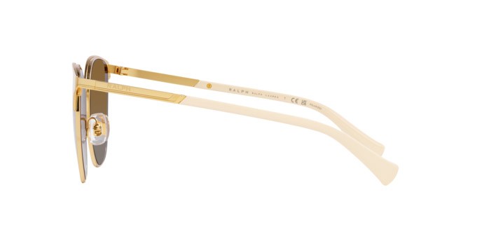 Sonnenbrillen Ralph RA 4140 (9004T5) farbe semi shiny cream form rund gläser polarized marrone sfumata
