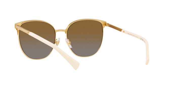 Sonnenbrillen Ralph RA 4140 (9004T5) farbe semi shiny cream form rund gläser polarized marrone sfumata