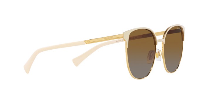 Sonnenbrillen Ralph RA 4140 (9004T5) farbe semi shiny cream form rund gläser polarized marrone sfumata