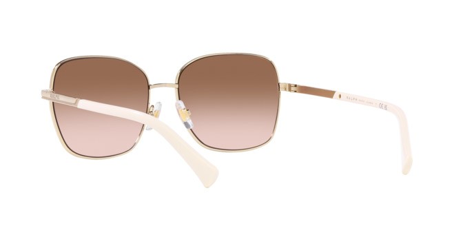 Sunglasses Ralph RA 4141 (911613) color oro pallido lucido shape rectangle lenses marrone sfumato
