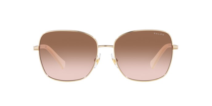 Sunglasses Ralph RA 4141 (911613) color oro pallido lucido shape rectangle lenses marrone sfumato