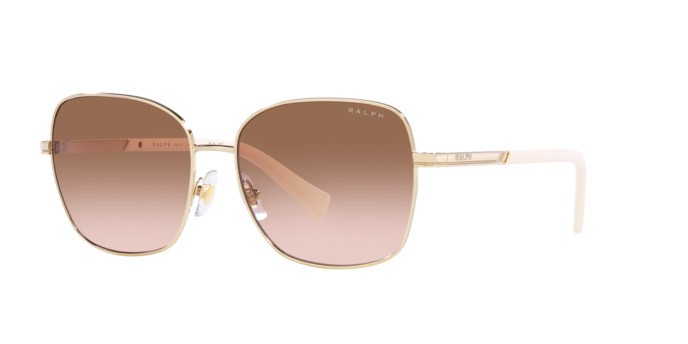Sunglasses Ralph RA 4141 (911613) color oro pallido lucido shape rectangle lenses marrone sfumato