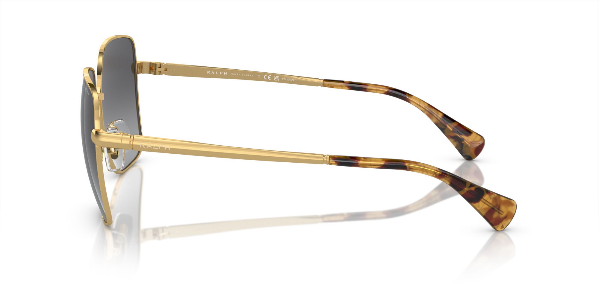 Sunglasses Ralph RA 4142 (9004T5) color oro lucido shape square lenses polarized grigia sfumata