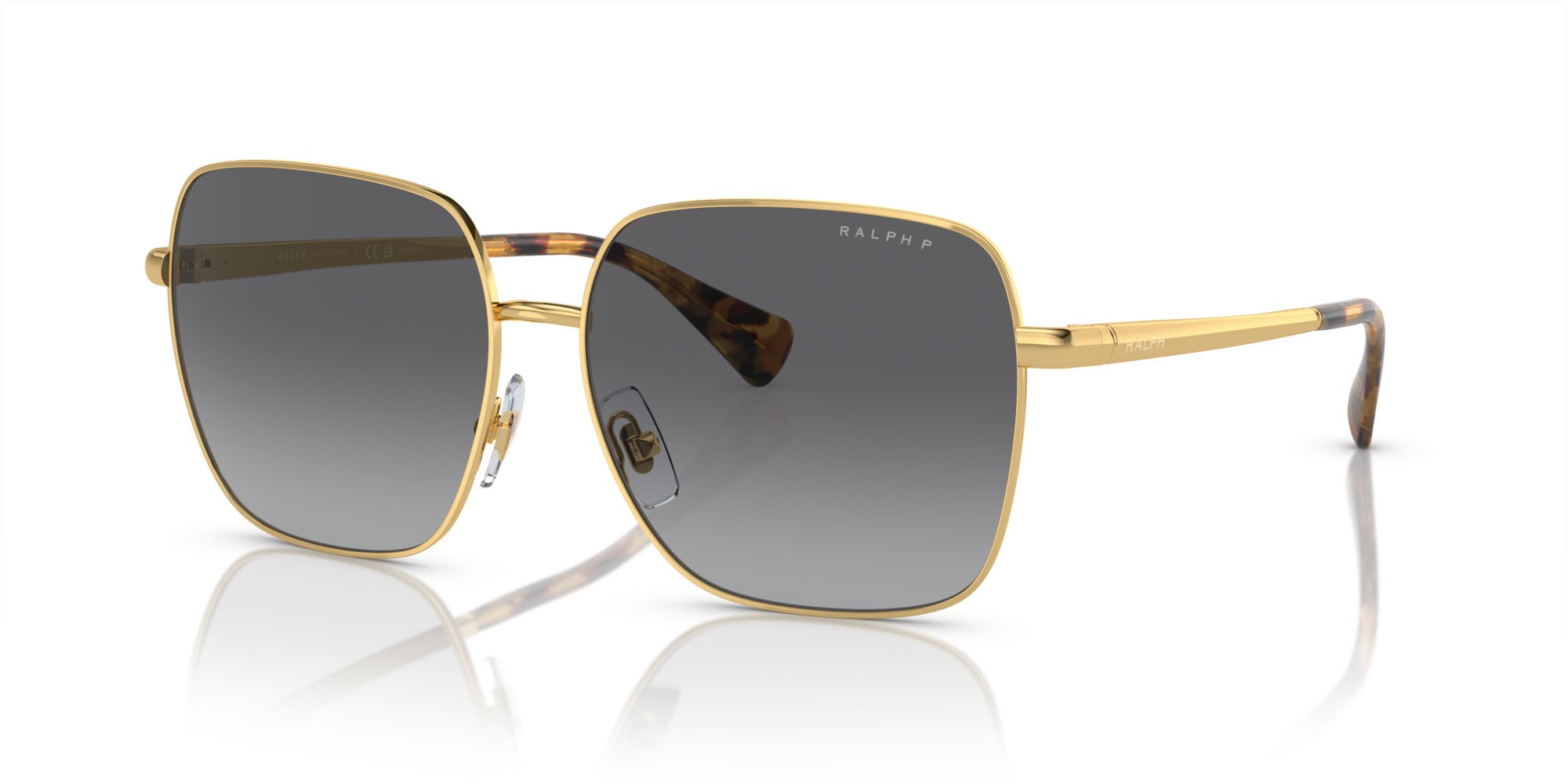Sunglasses Ralph RA 4142 (9004T5) color oro lucido shape square lenses polarized grigia sfumata