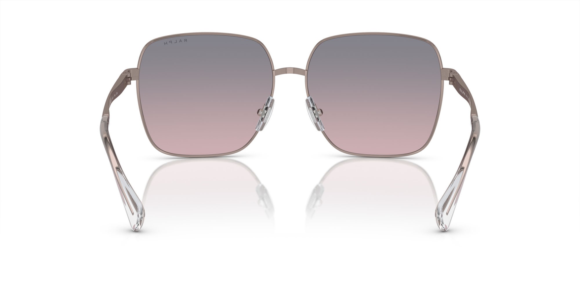 Sunglasses Ralph RA 4142 (942768) color rose gold lucido shape square lenses marrone chiaro sfumato viola