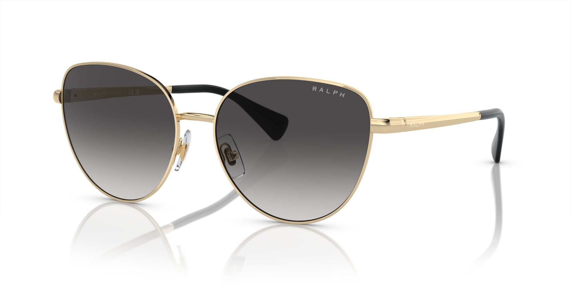 Sonnenbrillen Ralph RA 4144 (91168G) farbe oro pallido lucido form schmetterling gläser grigio sfumato