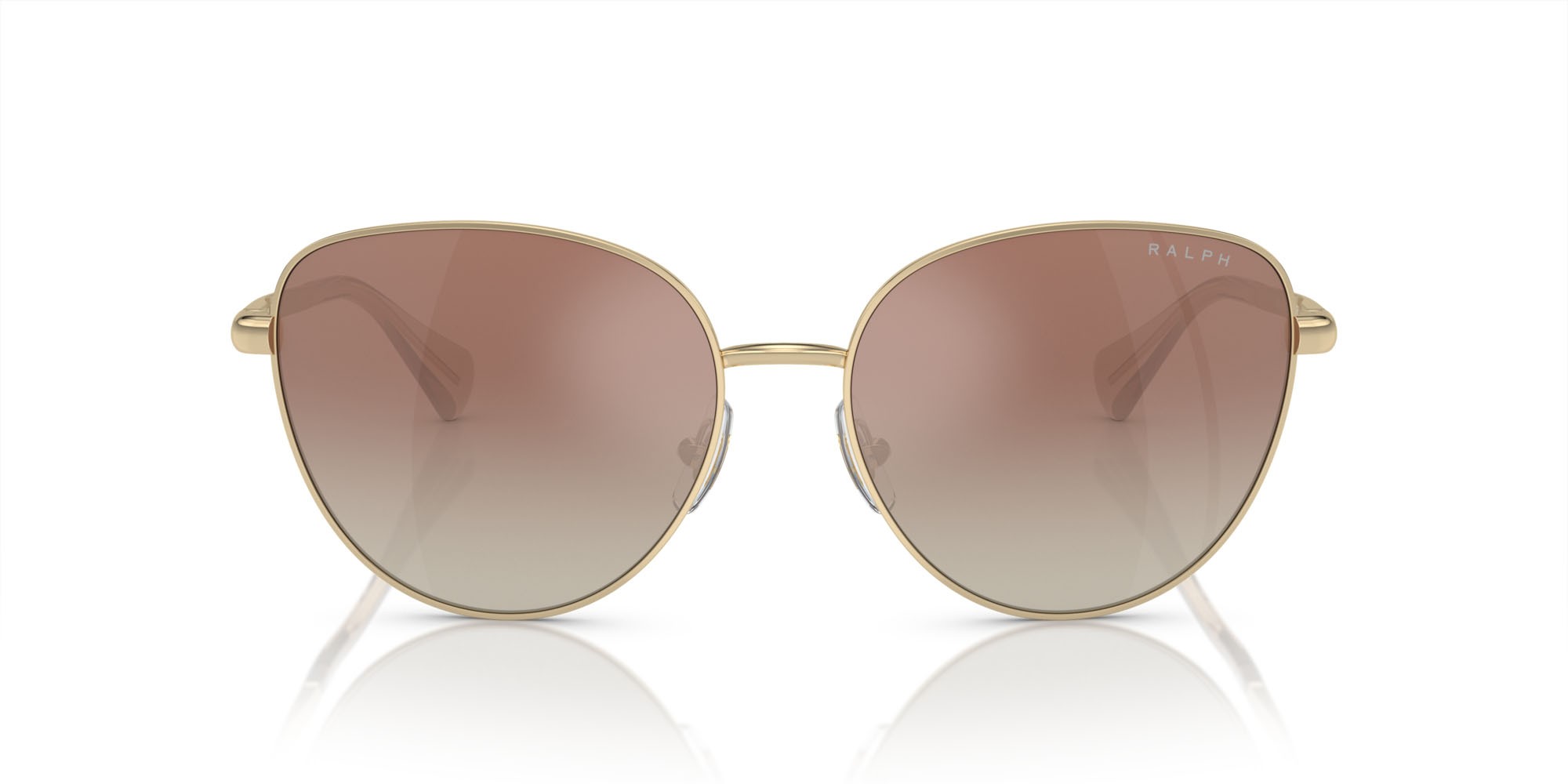 Sonnenbrillen Ralph RA 4144 (9116B8) farbe oro pallido lucido form schmetterling gläser marrone sfumato specchiato argento