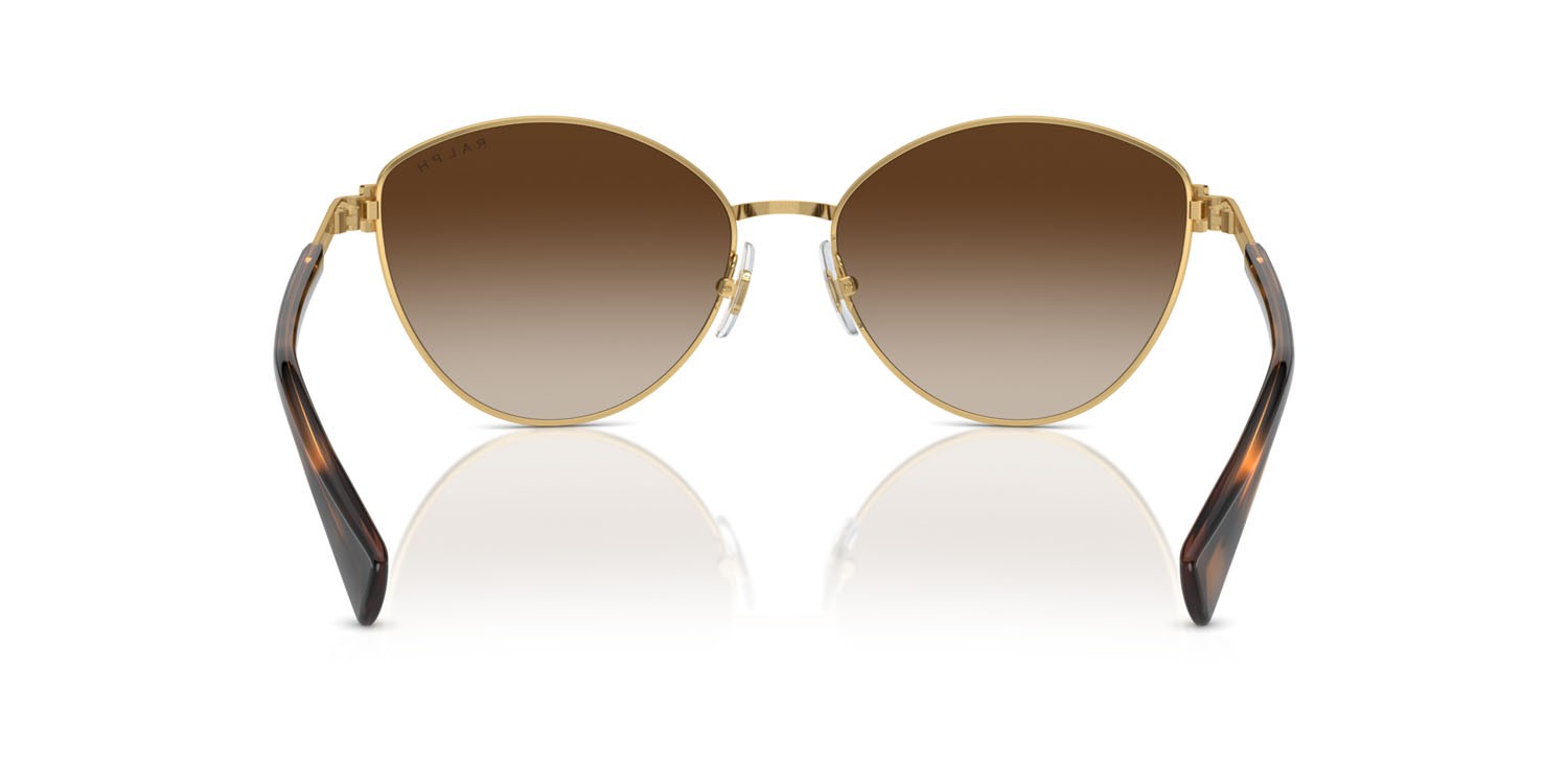Sunglasses Ralph RA 4145 (900413) color oro lucido shape cat eye lenses marrone sfumato