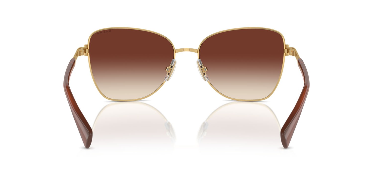 Sunglasses Ralph RA 4146 (945813) color oro lucido shape butterfly lenses marrone sfumato