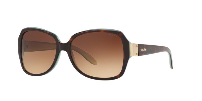 Sunglasses Ralph RA 5138 (601/13) color tortoise/turquoise shape square lenses brown gradient
