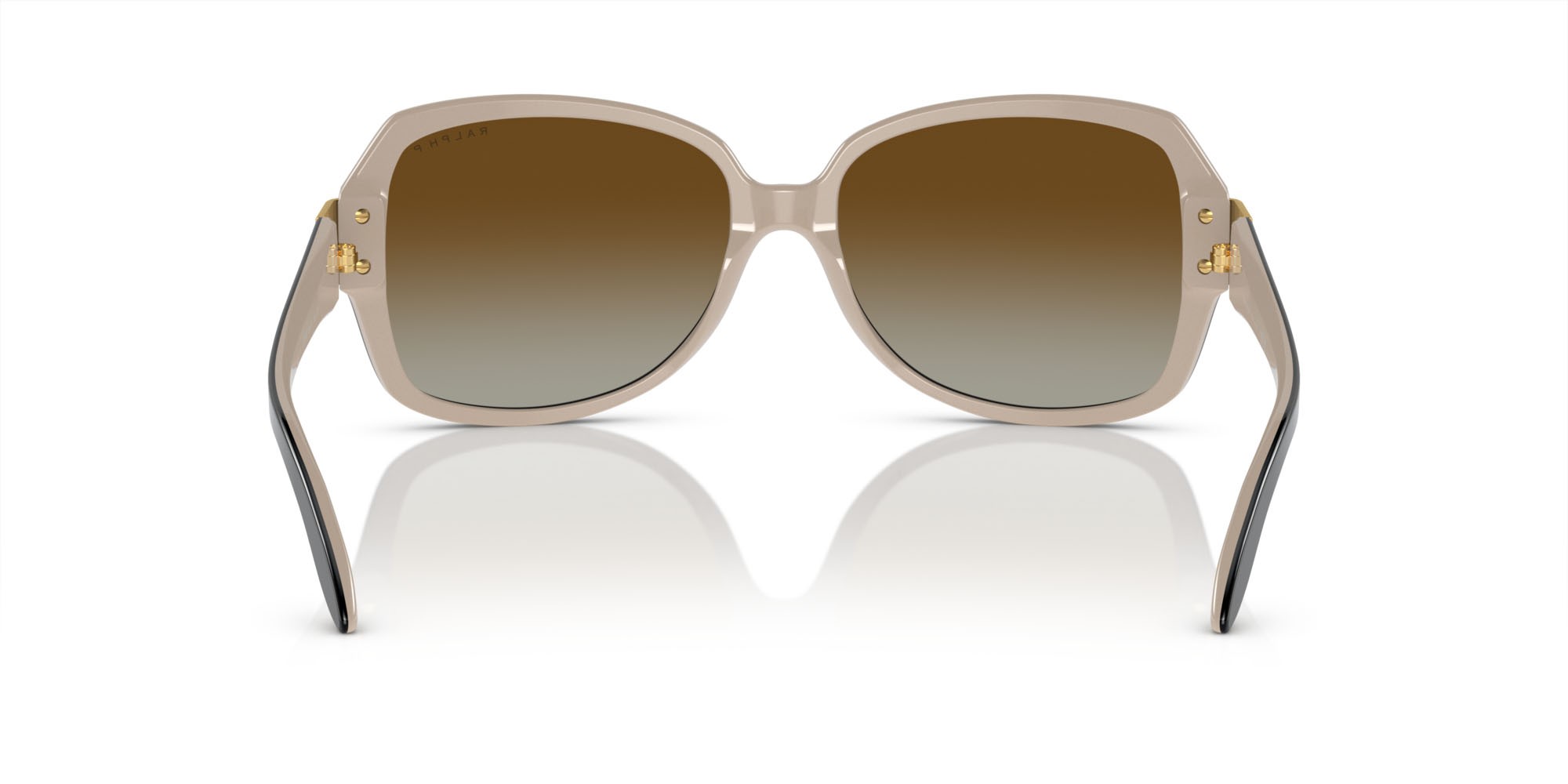 Sunglasses Ralph RA 5138 (6123T3) color nero brillante su nude shape square lenses polar marrone sfumata