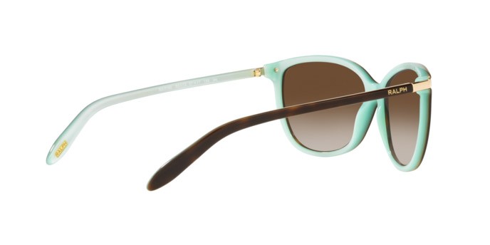 Sonnenbrillen Ralph RA 5160 (601/13) farbe shiny havana on acquamarine form cat-eye gläser gradient brown
