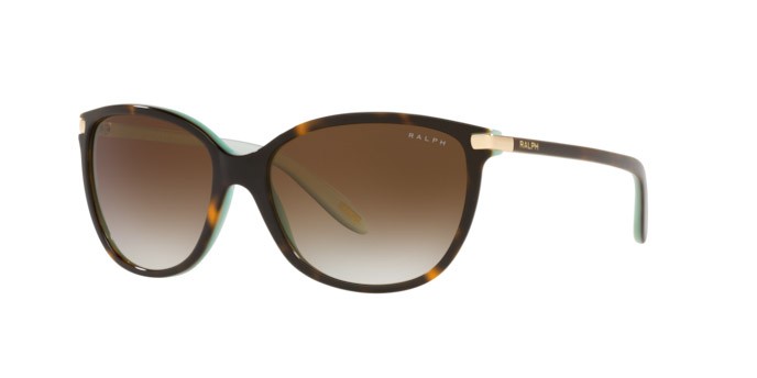 Sonnenbrillen Ralph RA 5160 (601/13) farbe shiny havana on acquamarine form cat-eye gläser gradient brown