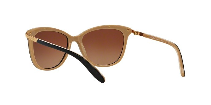 Occhiali da sole Ralph RA 5203 (1090T5) colore black nude forma cat eye lenti brown gradient polarized