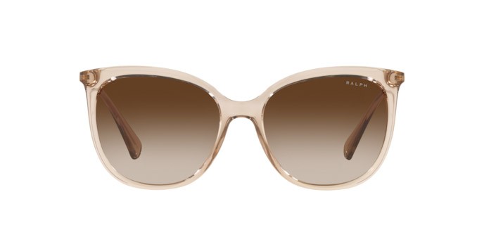 Sunglasses Ralph RA 5248 (580213) color shiny transparent brown shape butterfly lenses gradient brown