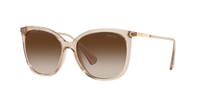 Sunglasses Ralph RA 5248 (580213) color shiny transparent brown shape butterfly lenses gradient brown