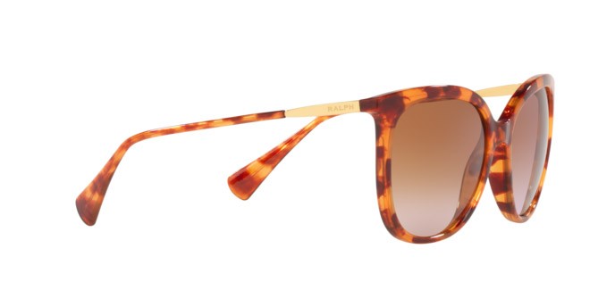 Sonnenbrillen Ralph RA 5248 (591113) farbe shiny sponged honey havana h form schmetterling gläser gradient brown