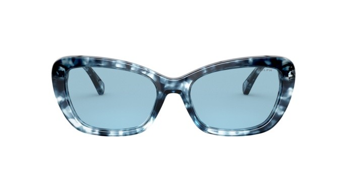 Sunglasses Ralph RA 5264 (5844E3) color spotted havana blue shape butterfly lenses light blue external av