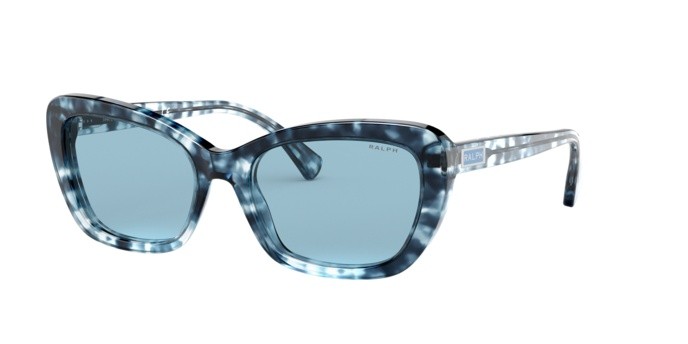 Sunglasses Ralph RA 5264 (5844E3) color spotted havana blue shape butterfly lenses light blue external av