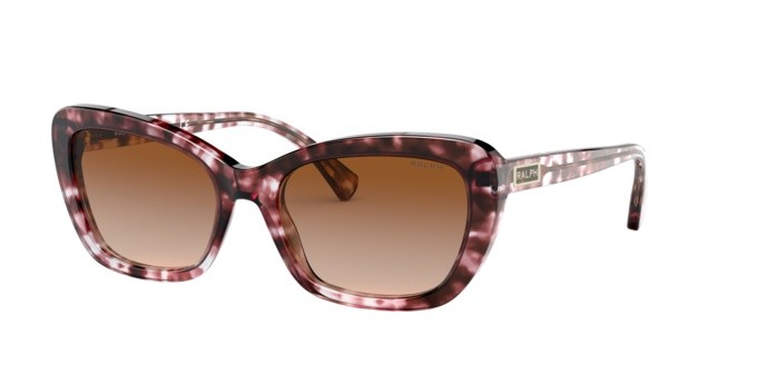 Sunglasses Ralph RA 5264 (584513) color spotted havana brown shape butterfly lenses brown gradient