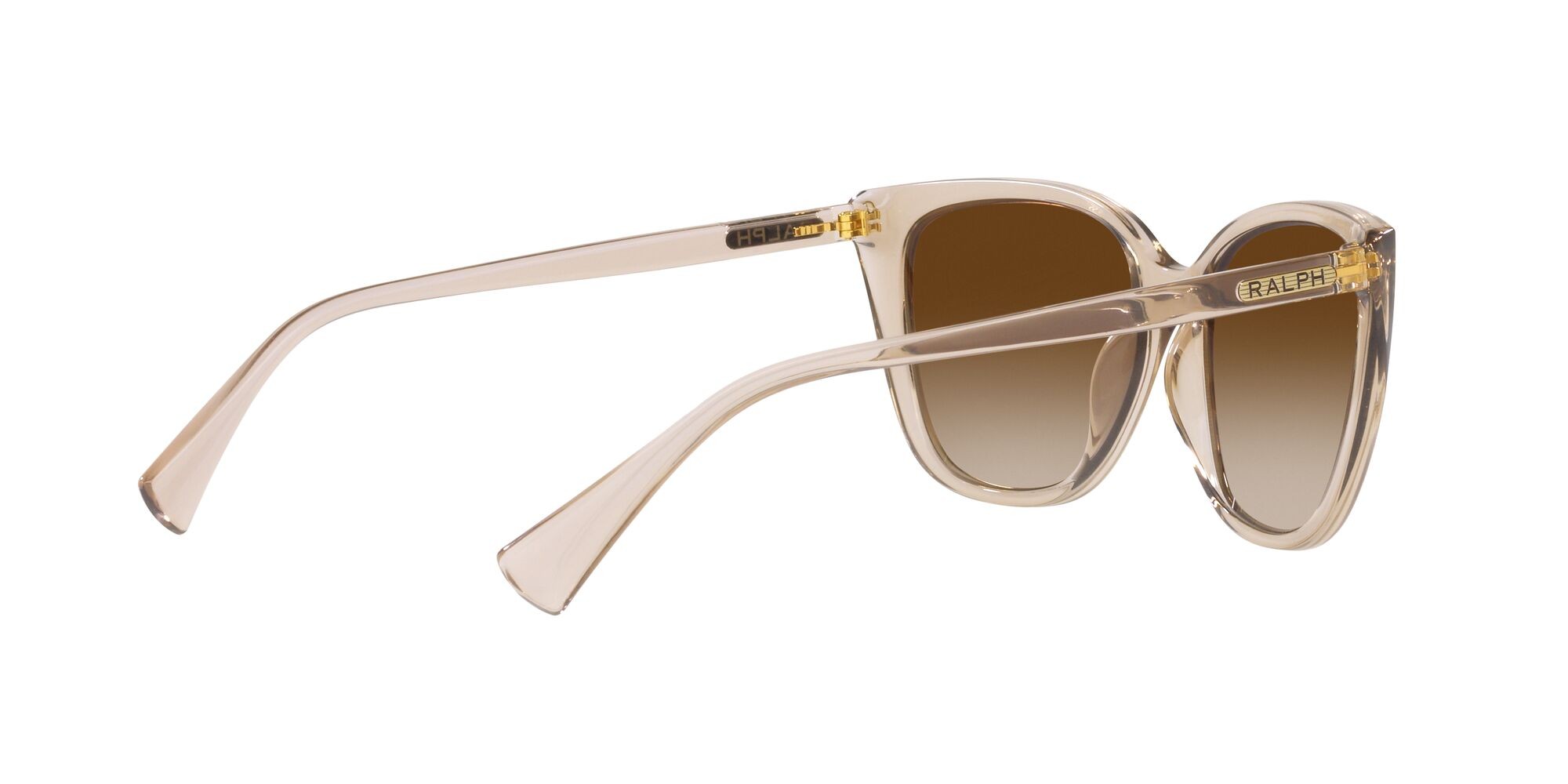 Sunglasses Ralph RA 5274 (580213) color marrone trasparente lucido shape butterfly lenses marrone sfumato